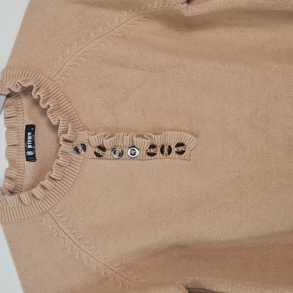 BTFBM Camel Ruffle Button Sweater S - Picture 7 of 12